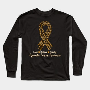 Appendix Cancer Awareness 2024 Family Men Women Kids Friends Long Sleeve T-Shirt